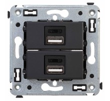 USB зарядное устройство в стену, "Avanti", "Черный матовый"  4412543  DKC