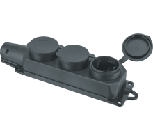 Колодка 61 372 NCA-BLR2-03-16A-E-IP44-BL 3гн с/з каучук черная 61372 Navigator