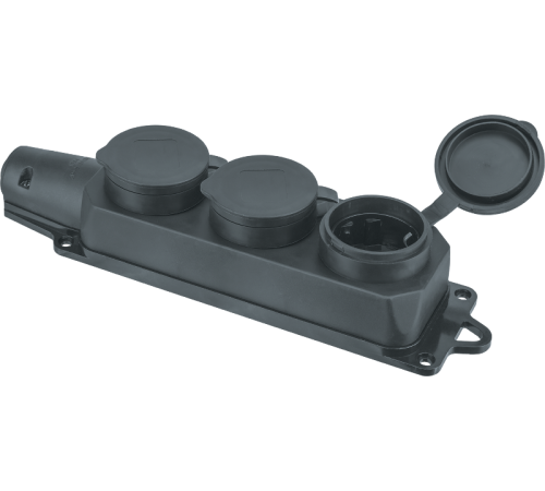 Колодка 61 372 NCA-BLR2-03-16A-E-IP44-BL 3гн с/з каучук черная 61372 Navigator