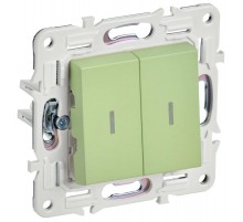 SKANDY Выключатель 2-клавишный проходной с индикацией 10А SK-V10M мятный  SK-V22-1-10-K06  IEK