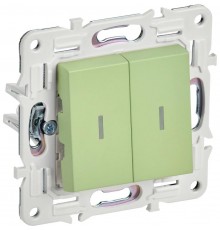 SKANDY Выключатель 2-клавишный проходной с индикацией 10А SK-V10M мятный  SK-V22-1-10-K06  IEK