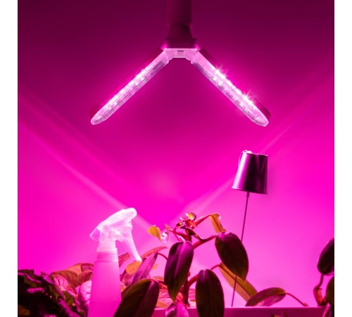 Фитолампа для растений светодиодная  GREEN LINE ФИТО-20W-PL-E27-GR 2-х лепестковая красно-синего спектра 20 Вт Е27  Б0064517  ЭРА