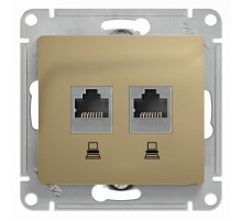 Glossa Титан Розетка 2-ая компьютерная RJ45+RJ45, кат.5E  GSL000485KK  SE