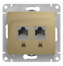Glossa Титан Розетка 2-ая компьютерная RJ45+RJ45, кат.5E  GSL000485KK  SE