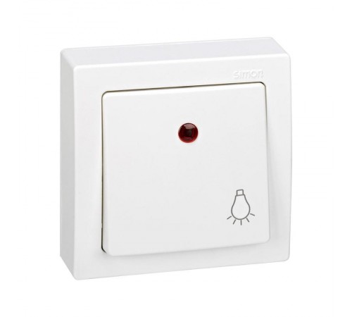 Simon 73 Клавиша для выключателя одноклавишного с подсветкой кнопочного с пиктограммой "лампа", S73 Loft, бел  73016-60  Simon