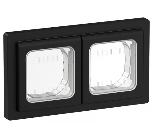 FLITE Рамка 2-местная IP55 Рпро-2-55-ФлЧ черный  FI-M20-32-55-K02  IEK