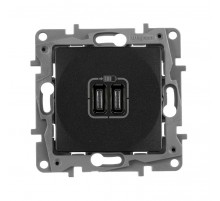 Зарядное устройство USB тип С / тип С - Legrand Etika - 3000мА 15Вт - антрацит  672635  Legrand