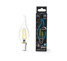 Лампа светодиодная LED 5Вт E14 220В 4100К свеча на ветру, диммируемая  104801205-D  Gauss