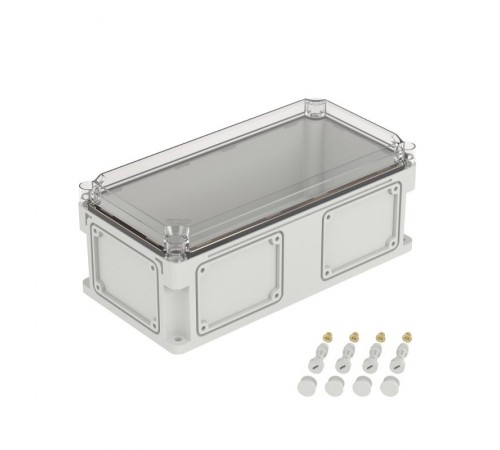 Корпус пластиковый RAM box IP67 400х200х160 мм (высота крышки 35) стенка с выбивными фланцами прозрачная крышка  542311  DKC