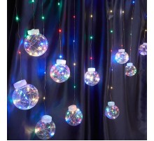 Гирлянда "бахрома с шариками" USB 200 LED мульти, длина 3*0,8м, IP20, сетевой шнур 2м в комплекте , CL592  41643  FERON