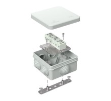 Коробка огнестойкая для о/п 40-0210-FR6.0-6 Е15-Е120 RAL7035 80х80х40 (44 шт/кор) серая  40-0210-7035-FR6.0-6  Промрукав