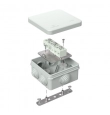 Коробка огнестойкая для о/п 40-0210-FR6.0-6 Е15-Е120 RAL7035 80х80х40 (44 шт/кор) серая  40-0210-7035-FR6.0-6  Промрукав