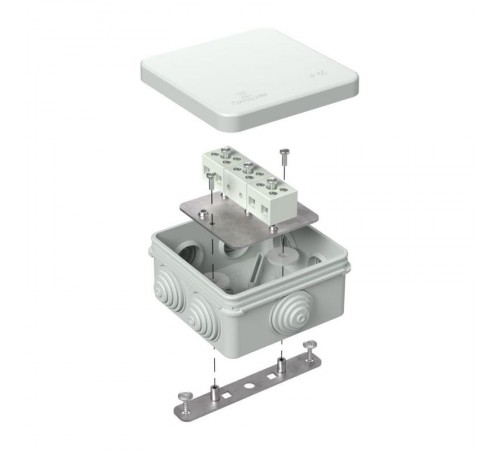 Коробка огнестойкая для о/п 40-0210-FR6.0-6 Е15-Е120 RAL7035 80х80х40 (44 шт/кор) серая  40-0210-7035-FR6.0-6  Промрукав
