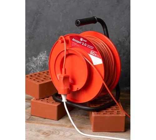Удлинитель на катушке "Атлант 2.0" 1 гнездо 50м без заземления ПВС 2*0,75 6А/1,3кВт PROxima  UKA02-06-275-1-50  EKF