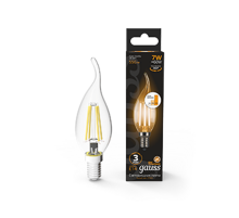 Лампа светодиодная Black LED Filament Свеча на ветру E14 7W 550lm 2700K step dimmable  104801107-S  Gauss
