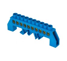 Шина "0" N 63.10 нейлоновый корпус на DIN-рейку (латунь) синий EKF PROxima  sn0-63-10-dn  EKF