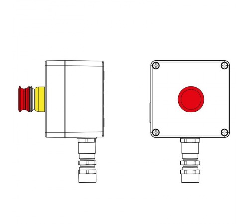 Взрывозащищенный пост управления из алюминия CPE-A-12-(1xP3E(11))-1xKA2MHK(C)1Ex d e IIC Т5 Gb / Ex tb IIIC T95°C Db IP66  2201.121.22.11D  DKC