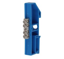 Шина N "Ноль" на DIN-изол ШНИ-6х9-4 никелированная Д-Синий (10/250/12000) NO-222-83-1  Б0044132  ЭРА