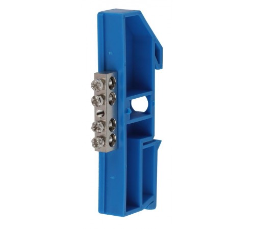 Шина N "Ноль" на DIN-изол ШНИ-6х9-4 никелированная Д-Синий (10/250/12000) NO-222-83-1  Б0044132  ЭРА