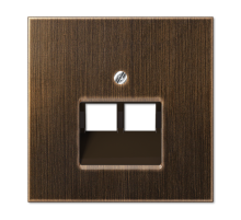 Крышка для двойных телефонных и компьютерных розеток (UAE), фиксация винтом; металл; латунь antik; Messing  ME2969-2UAAT  Jung