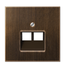 Крышка для двойных телефонных и компьютерных розеток (UAE), фиксация винтом; металл; латунь antik; Messing  ME2969-2UAAT  Jung