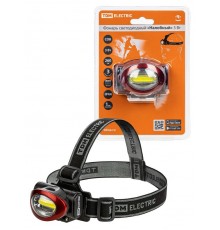 Фонарь светодиодный "Налобный" 3 Вт COB, 260 лм, бат. 3*AAA  SQ0350-0071  TDM