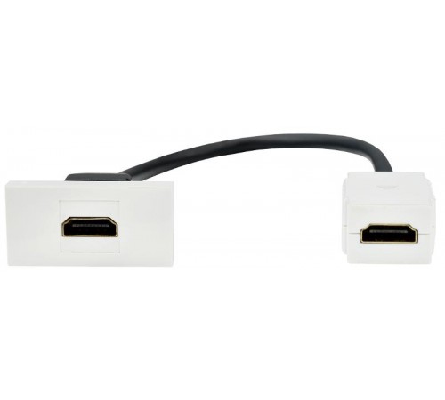 PRIMER РКМ-10-00-П Розетка HDMI M/M (1 модуль) белая  PR-KK40D-RH-0-1-K01  IEK