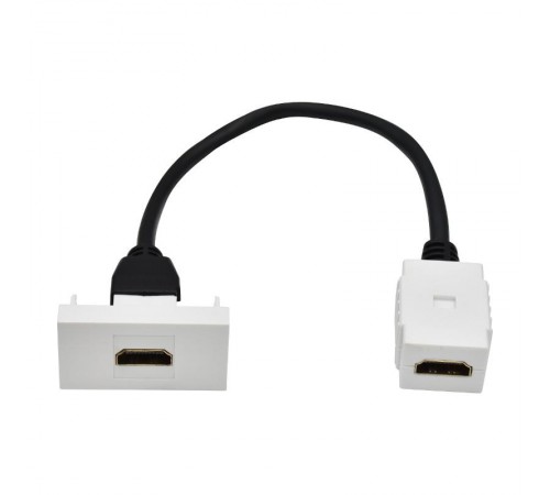 PRIMER РКМ-10-00-П Розетка HDMI M/M (1 модуль) белая  PR-KK40D-RH-0-1-K01  IEK