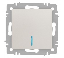 Выключатель Intro Accent 6-102-06 с подсветкой, 10А-250В, IP20, СУ, AL/CU, перламутр  Б0063467  Intro