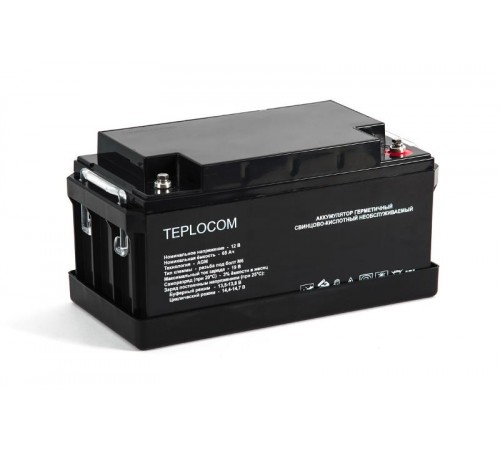 АКБ TEPLOCOM 65Ач Герметичный свинцово-кислотный необслуживаемый AGM АКБ 12В 65Ач  435  Бастион