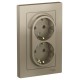AtlasDesign Шампань Розетка 2-ая с заземлением, 16А, (в сборе с рамкой)  ATN000524  SE
