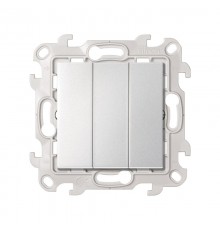 Трехклавишный выключатель 10AX 250В цвета алюминий S24 Harmonie  2450391-033  Simon