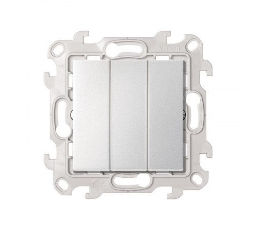 Трехклавишный выключатель 10AX 250В цвета алюминий S24 Harmonie  2450391-033  Simon
