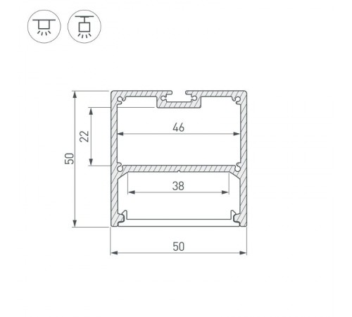 Профиль SL-LINE-5050-3000 BLACK (Arlight, Алюминий)  036255  Arlight
