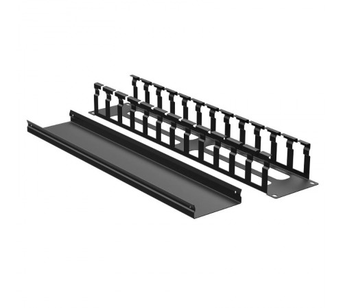 Кабельный органайзер с крышкой и отверстиями 2U, глубина 60 мм, для 19" IT-корпусов ДКС серии STI/CQE, RAL9005  R5CPF1962HEB  DKC