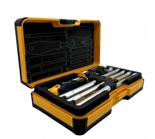 Набор стержней M-TEC с трещоткой и отверткой 1/4" ERGONIC в кейсе, 10 шт  05781006  Felo