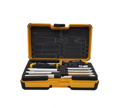 Набор стержней M-TEC с трещоткой и отверткой 1/4" ERGONIC в кейсе, 10 шт  05781006  Felo