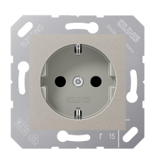 Штепсельная розетка SCHUKO 16А / 250В, пружинные зажимы; термопласт; платиново-серый; CD500  CD5120BFPG  Jung