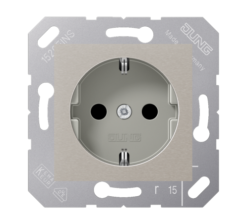 Штепсельная розетка SCHUKO 16А / 250В, пружинные зажимы; термопласт; платиново-серый; CD500  CD5120BFPG  Jung