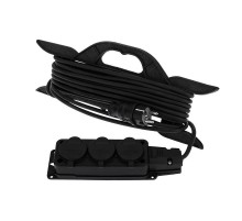 Удлинитель-шнур на рамке КГ 3х1.5, 10 м, 3 гнезда, морозостойкий, с/з, 16 А, 3500 Вт, IP44 (Сделано в России)  11-7080  REXANT