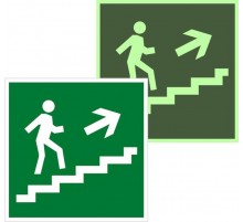 Знак эвакуационный E 15 "Направление к эвакуационному выходу по лестнице вверх" 200х200 мм  an-e-15-f  EKF