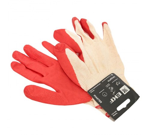 Перчатки рабочие ЗАЩИТА с одинарным латексным обливом (13 класс, 10 разм) EKF Master  pe13lt-10-mas  EKF