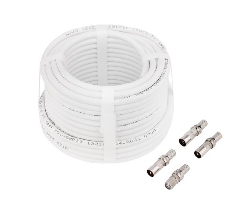 Набор с антенным телевизионным удлинителем для ТВ длиной 15 метров с F-разъемами и ТВ-переходниками REXANT 06-3091  REXANT