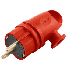 RPG16-21-442 Вилка угловая с/з, каучук 250В, 16A, IP44, серия Одри (В 16-002), красный  39253  STEKKER