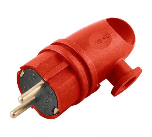 RPG16-21-442 Вилка угловая с/з, каучук 250В, 16A, IP44, серия Одри (В 16-002), красный  39253  STEKKER