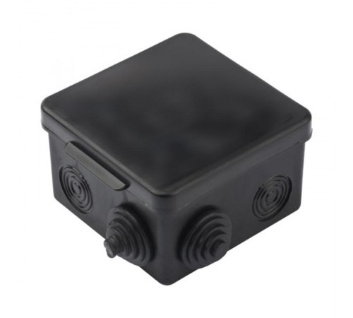 Коробка распределительная КМР-030-031 с крышкой (85х85х40) 7 мембр. вводов чёрная IP54  plc-kmr-030-031-b  EKF