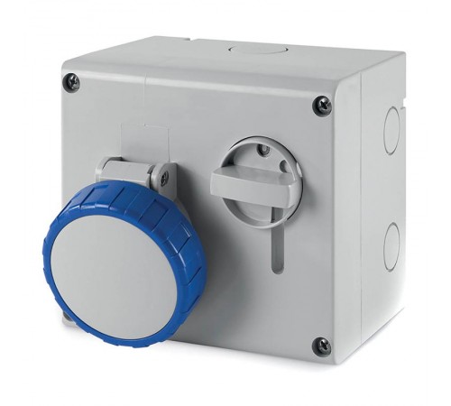 Розетка наружной уст. с механической блокировкой и верхним расположением разъема IP67 16А 2P+E 230В  DIS5051683  DKC