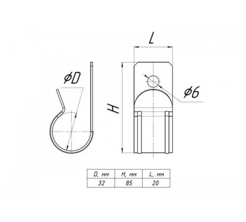 Зажим под трубу 32 мм TDZ  T32  EKF