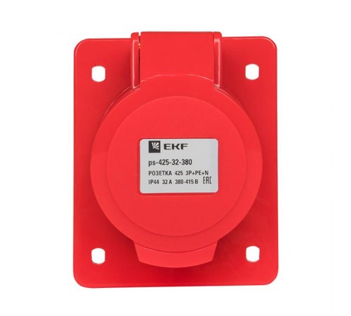Розетка стационарная внутренняя 425 3Р+РЕ+N 32А 380В IP44 EKF PROxima  ps-425-32-380  EKF