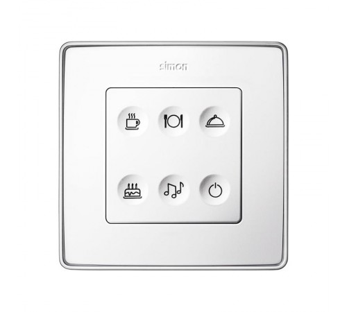 Сенсорный 6-кл выключатель с тематической маркировкой Т2, белый  8000664-030  Simon